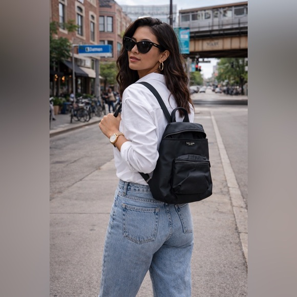 kate spade Handbags - Kate Spade New York Black Nylon Backpack Mini Travel Bag